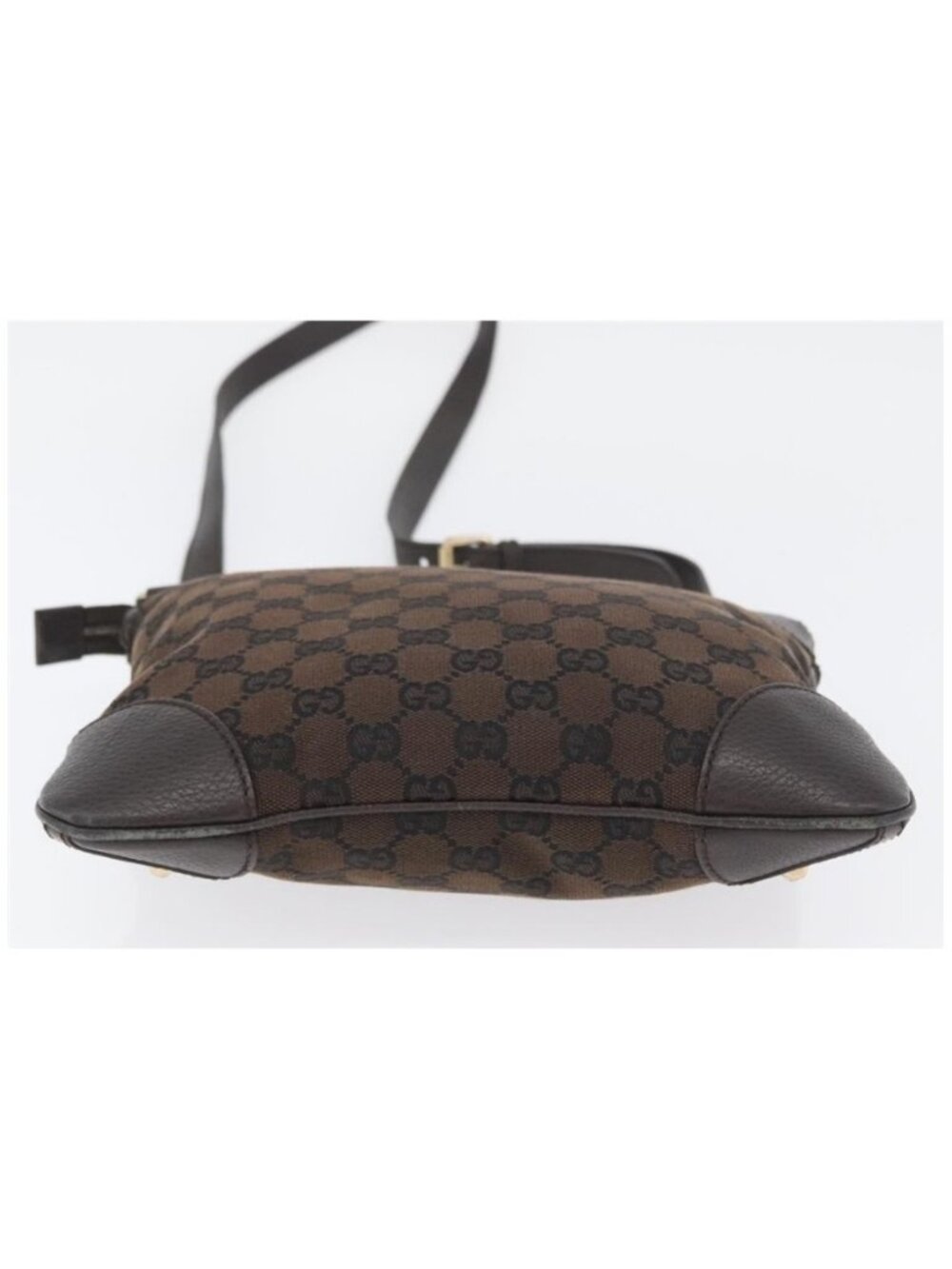 Authentic GUCCI GG Canvas Shoulder Bag Outlet Brown Gold 272396 - Picture 15 of 16